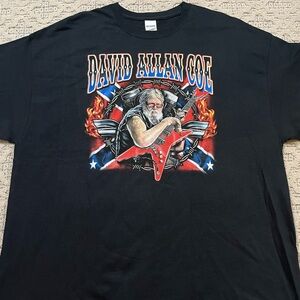 🎸 '17 David Allan Coe Artist Unworn Perfect 2 Side Bike & Guitar Southern Rock T